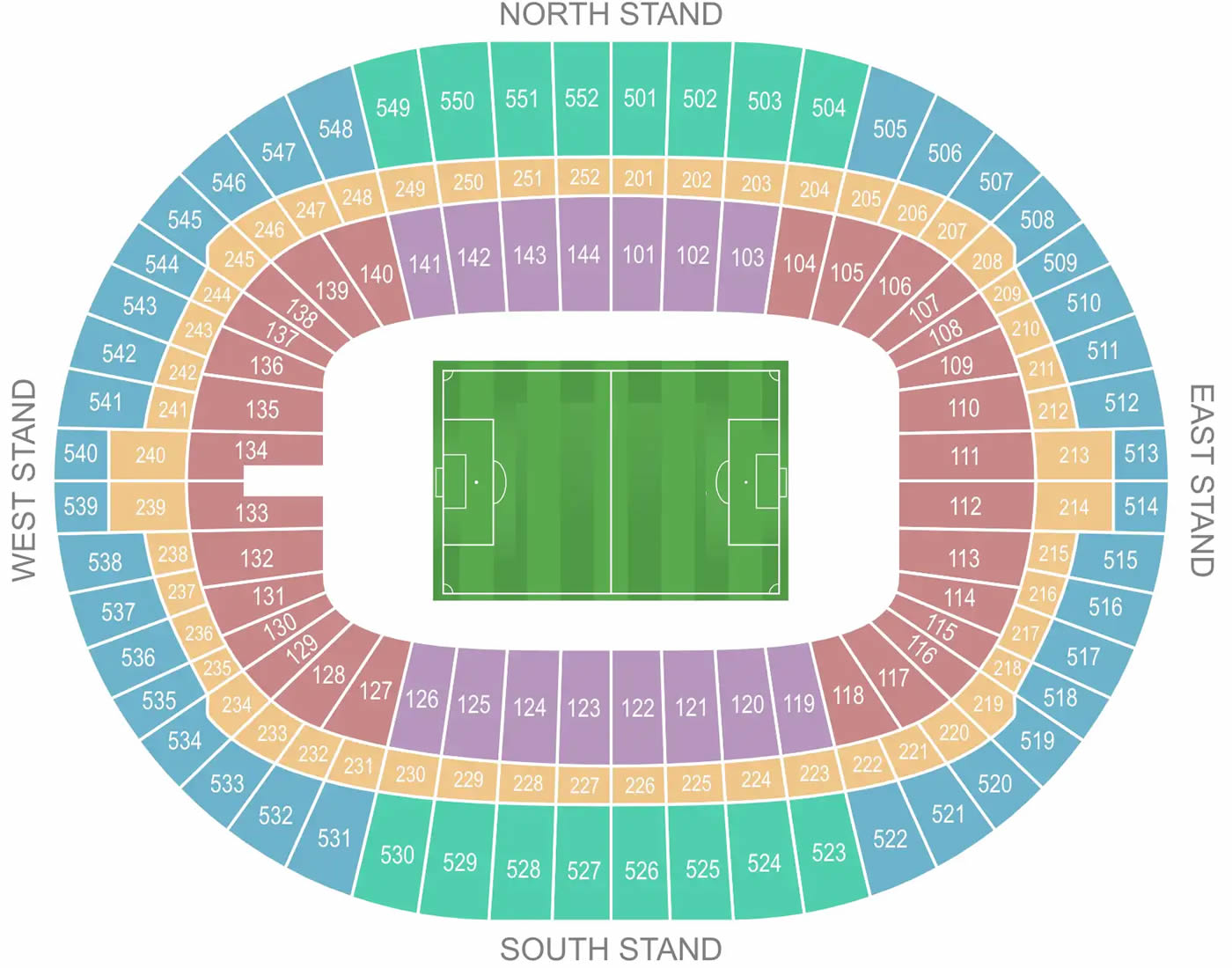 Wembley Stadium, London, England, United Kingdom Seating Plan