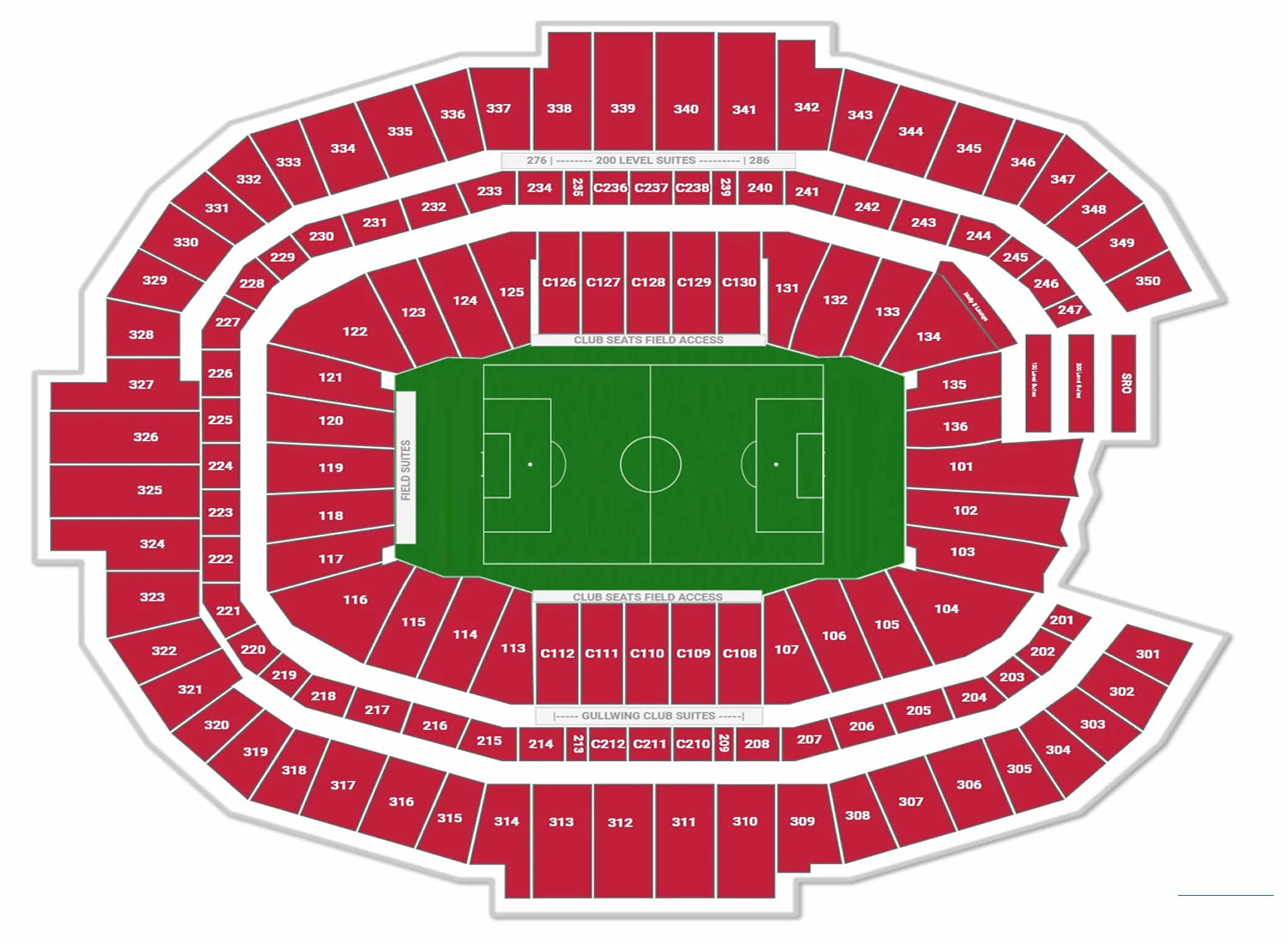 Mercedes Benz Stadium, Atlanta, Georgia, United States Seating Plan