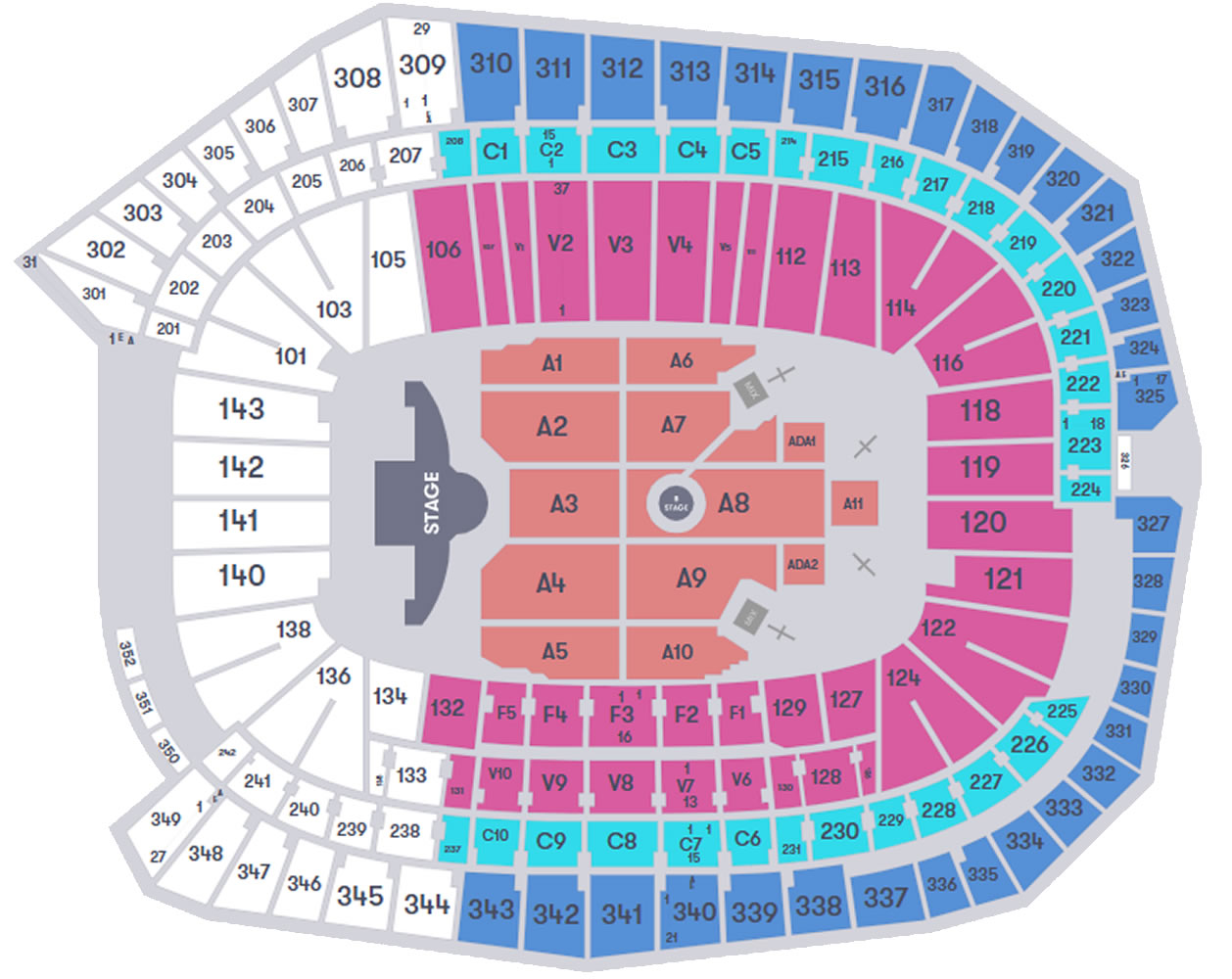 US Bank Stadium, Minneapolis, Minnesota, United States Seating Plan