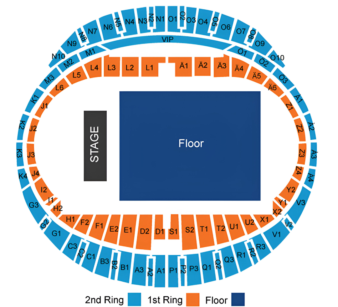Ullevi, Gothenburg, Sweden, Sweden Seating Plan
