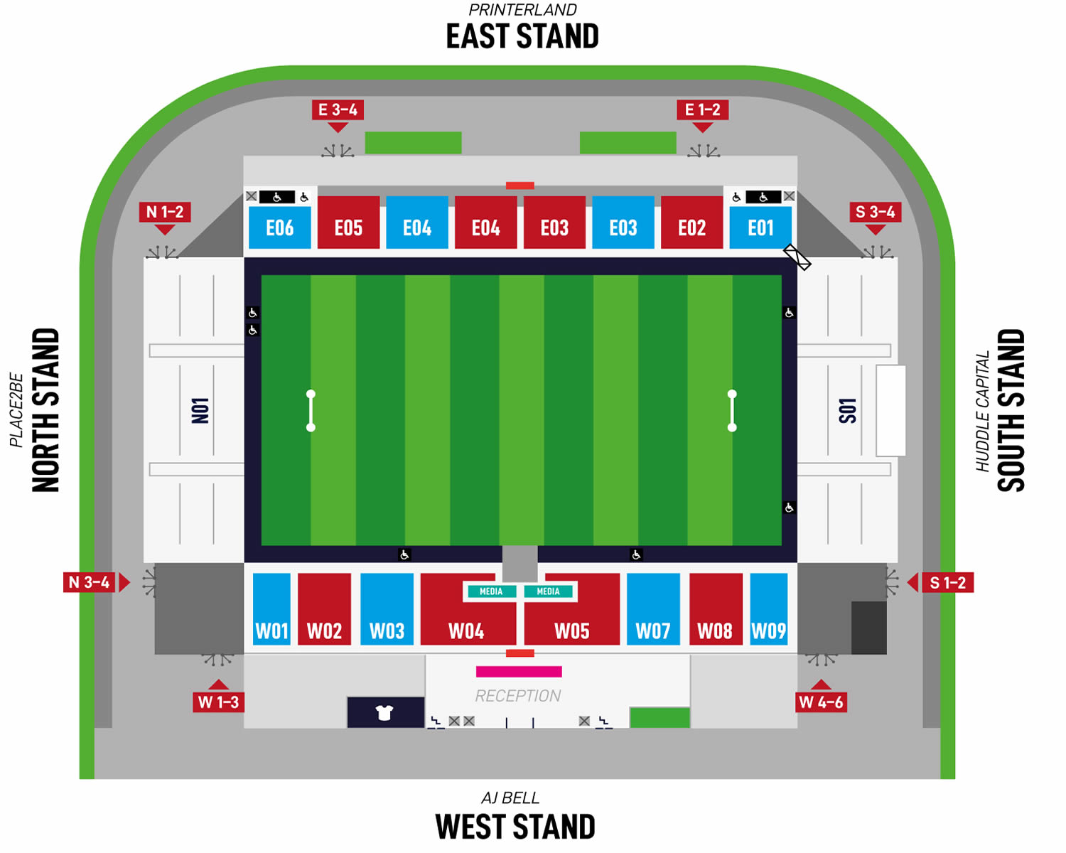Salford Community Stadium, Salford, England, United Kingdom Seating Plan