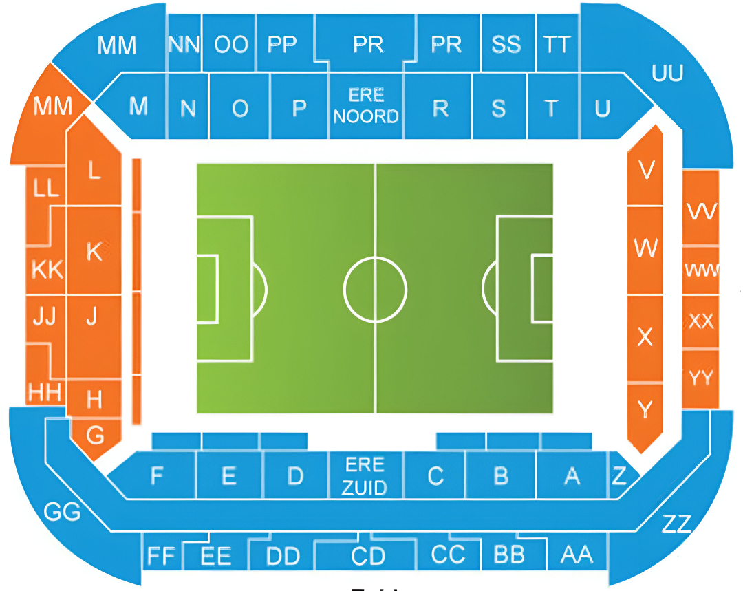 Philips Stadion, Eindhoven, Netherlands, Netherlands Seating Plan