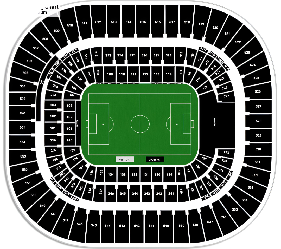 Bank of America Football Stadium, Charlotte, North Carolina, United States Seating Plan