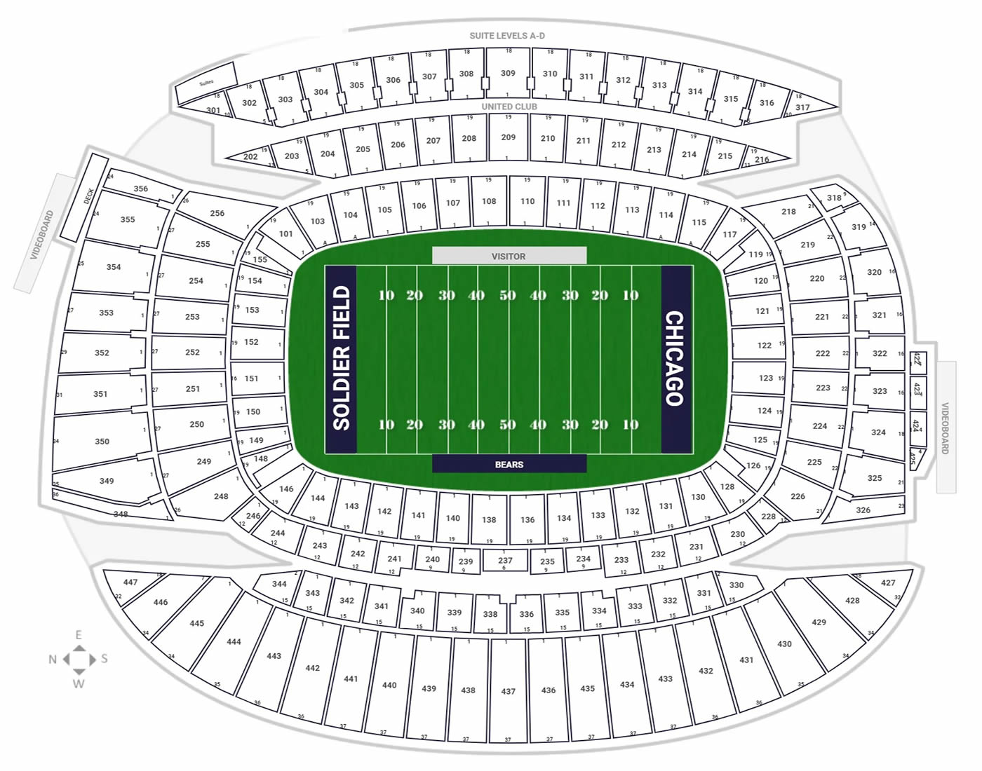 Soldier Field, Chicago, Illinois, United States Seating Plan