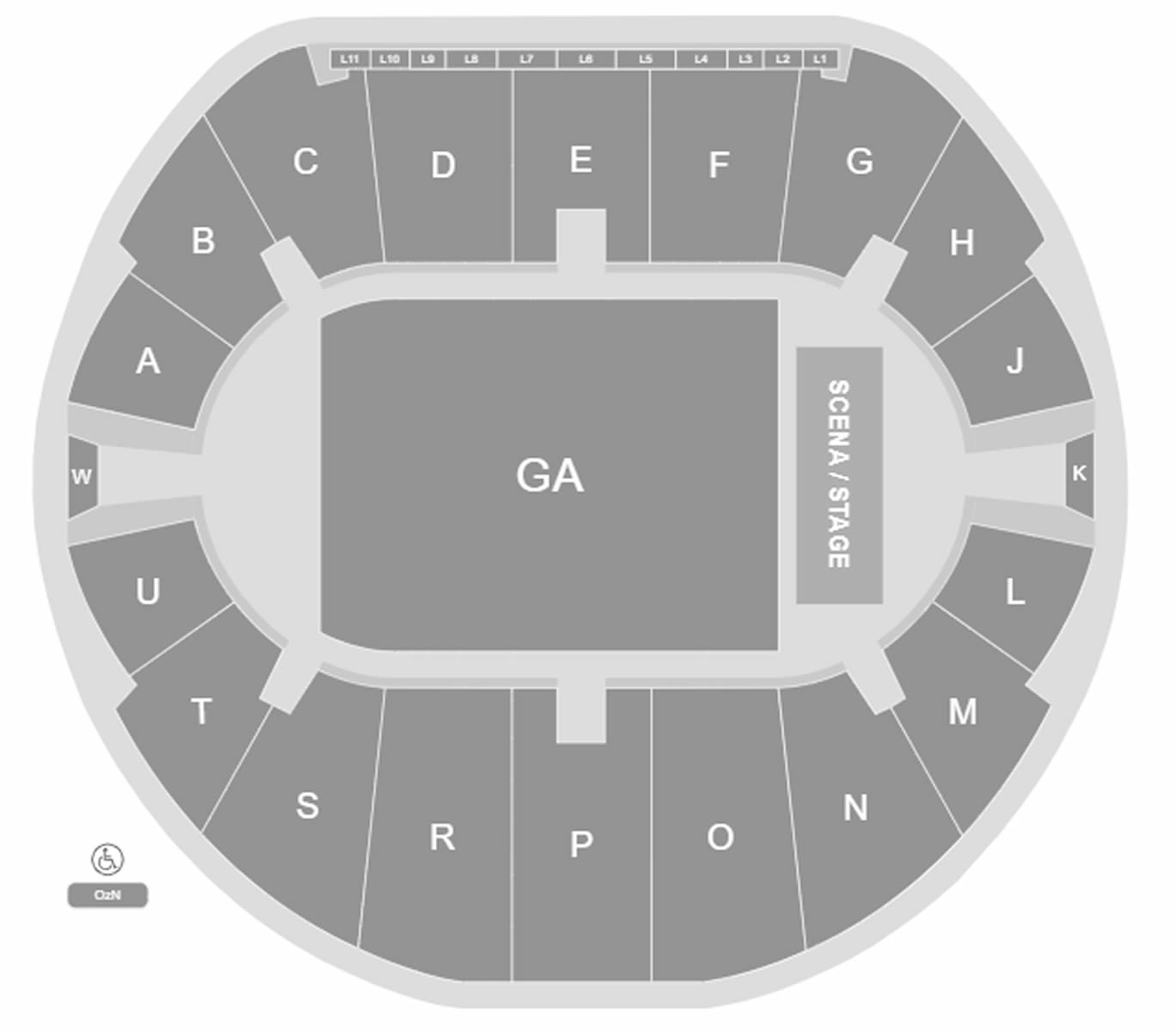 Atlas Arena, Lodz, Poland Seating Plan