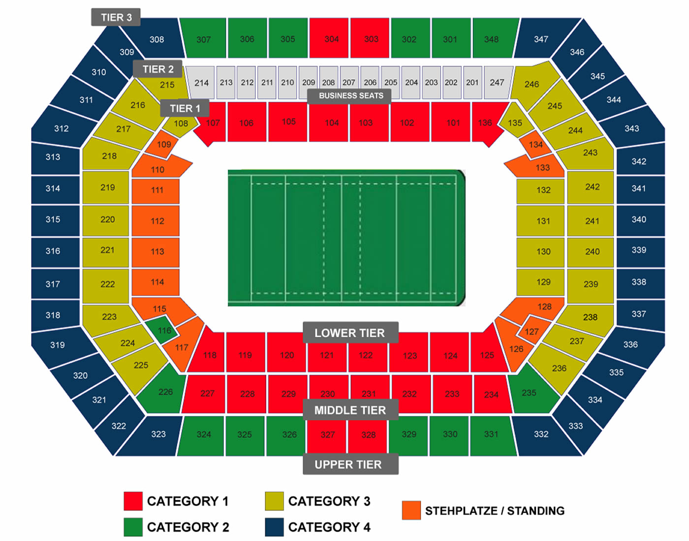 Allianz Stadium, Twickenham, London, United Kingdom Seating Plan