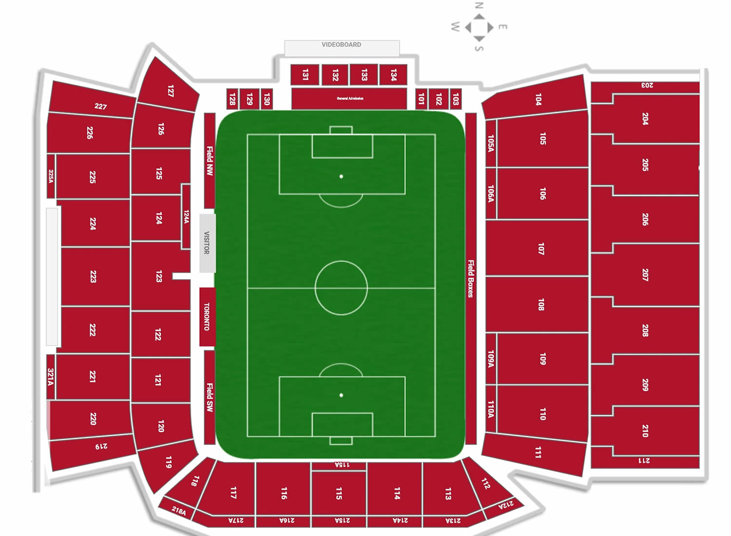 Toronto Stadium, Toronto, Ontario, Canada Seating Plan