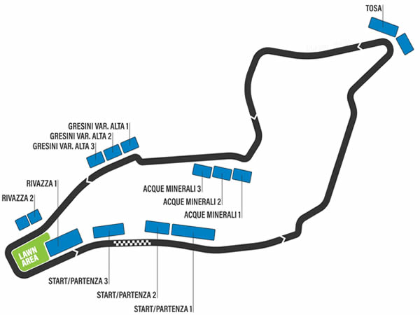 Autodromo Internazionale Enzo e Dino Ferrari, Imola, Italy Seating Plan