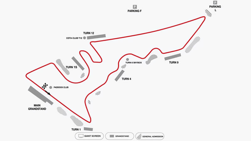 Circuit of The Americas, Austin, Texas, United States Seating Plan