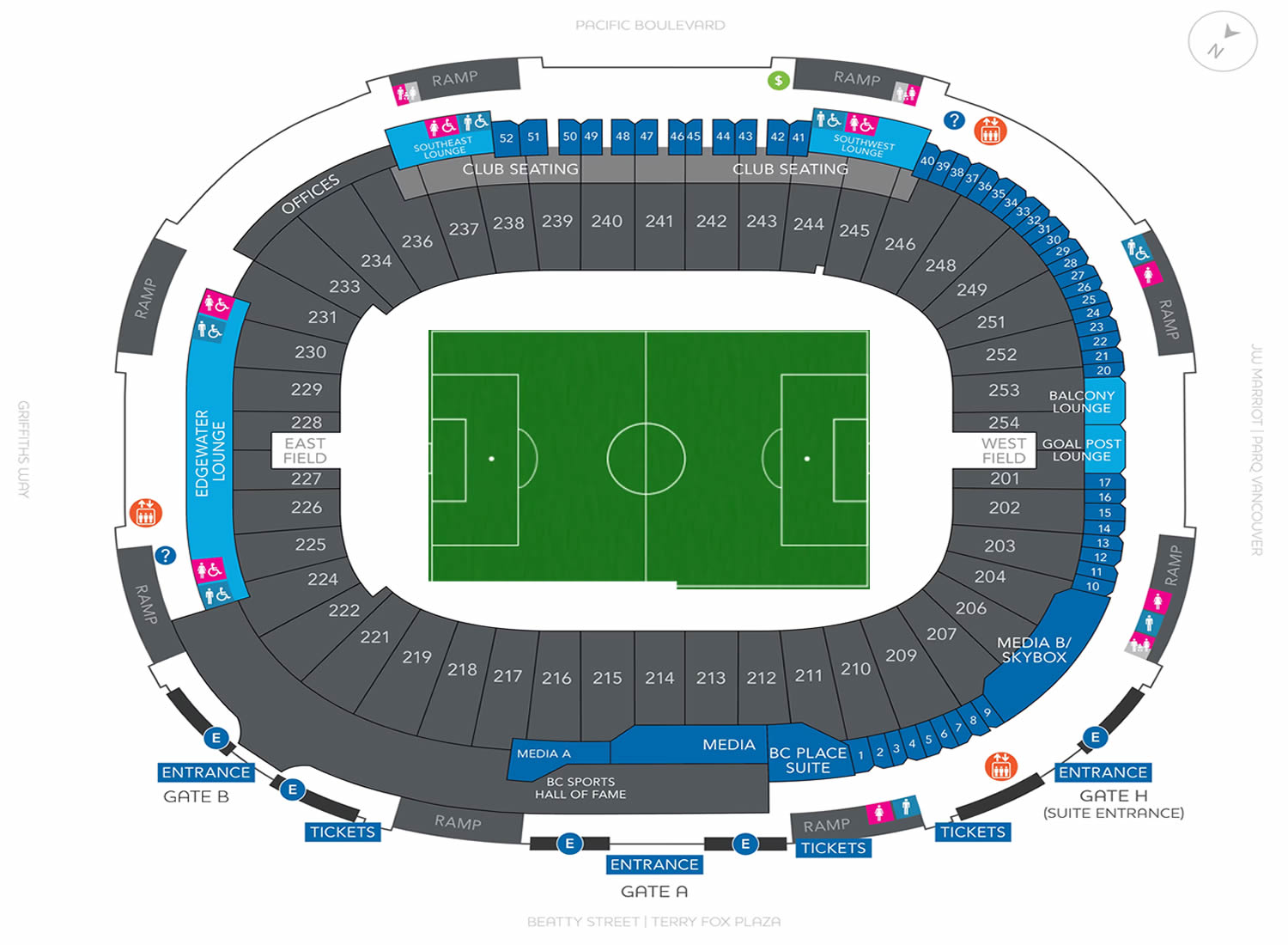 BC Place Vancouver, Vancouver, British Columbia, Canada Seating Plan