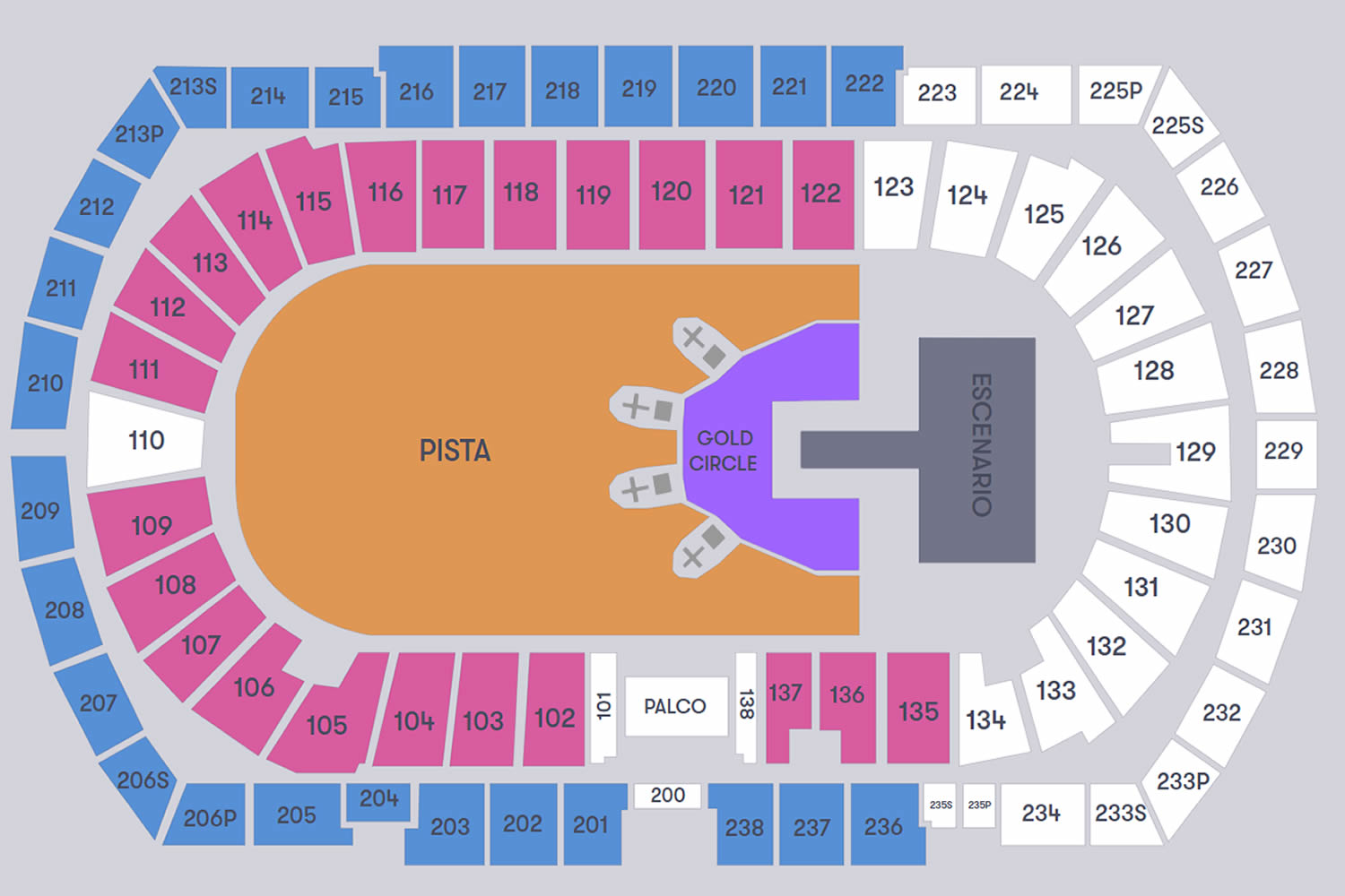 Estadio Olimpic De Montjuic Lluis Companys, Barcelona, Spain Seating Plan