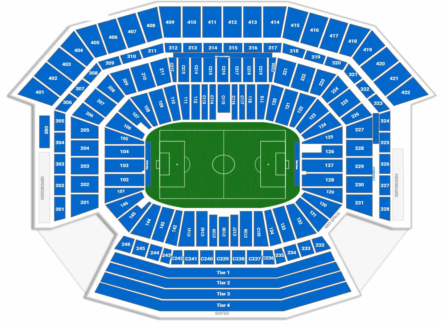Levis Stadium, Santa Clara, California, United States Seating Plan